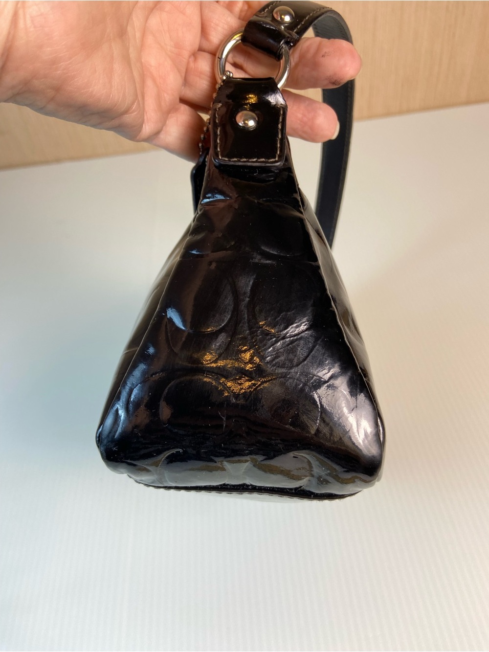 Coach Black Patent Leather Shoulder Bag - Picture 5 of 15